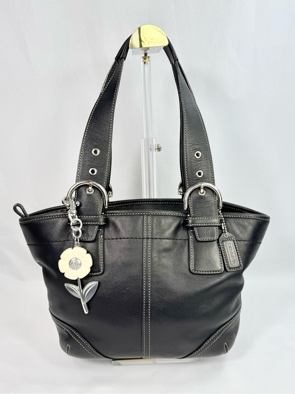 Coach 2005 Black Leather Medium Soho Satchel Tote #9544